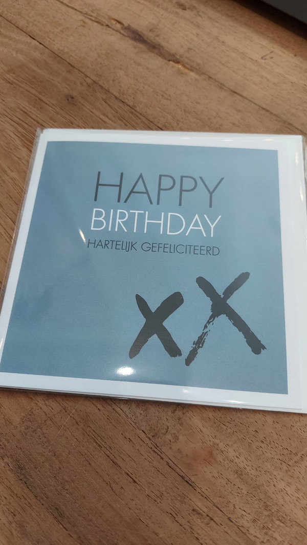 Dubbele kaart  met envelop - Happy birthday