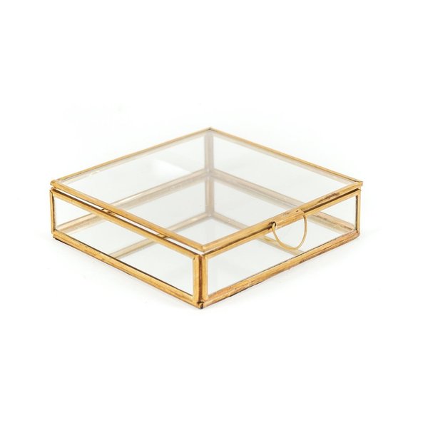 House vitamin - Glazenbox goud - 15,5x15,5x5cm
